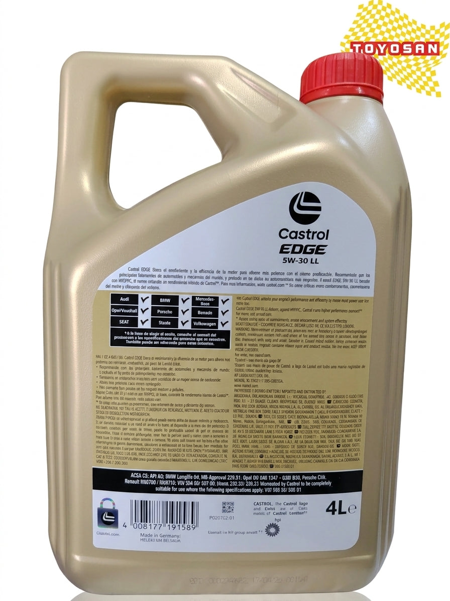 Aceite Castrol EDGE 5W-30 LL Sintético 4 Litros