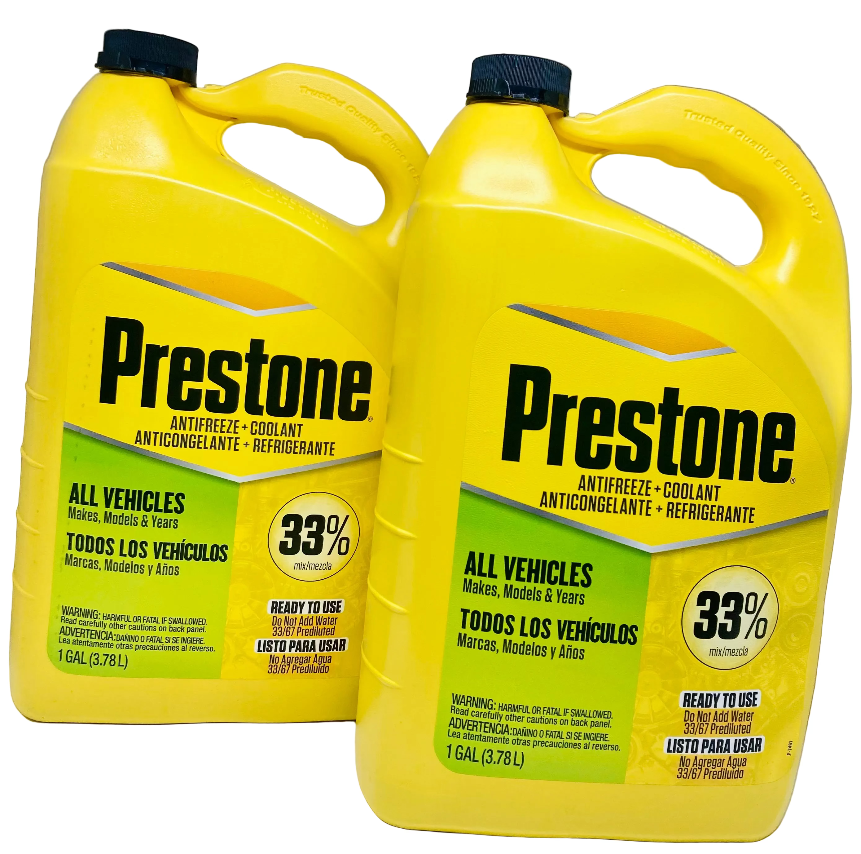 Pack 2 Refrigerante Prestone 33% Anticongelante Verde 3.78L
