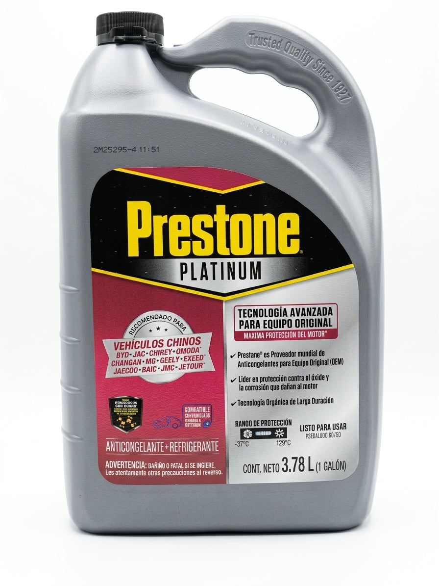 Refrigerante Prestone Platinum 50/50 Rosa para Vehículos Chinos