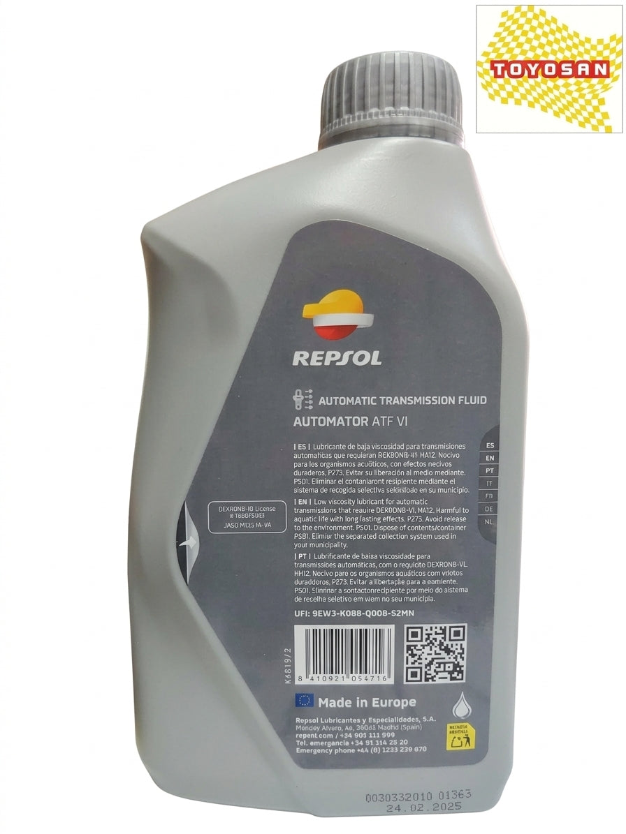 Aceite de transmisión automática Repsol Automator ATF VI 1 L